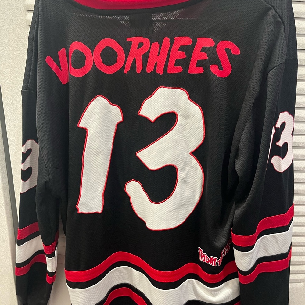 Jason Voorhees Hockey Jersey - Black, Red & White